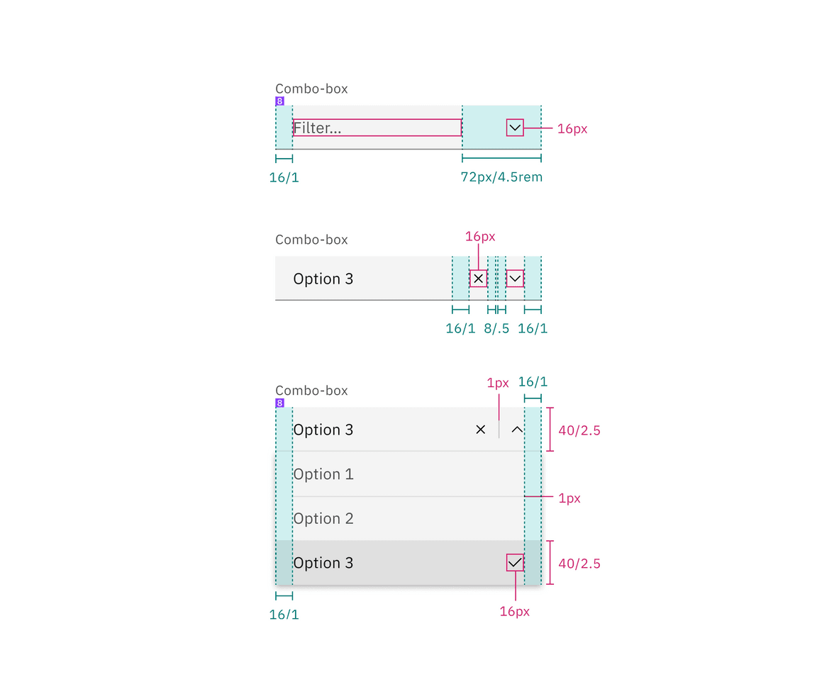 Spacing for combo box dropdown